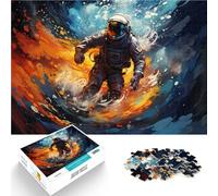 Rompecabezas para adultos, 1000 piezas, astronauta, surfeando, rompecabezas de 19.7 x 29.5 pulgadas, gran regalo para juegos adecuado para adolescentes de 14 años en adelante