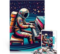 Rompecabezas para Adultos 1000 Piezas Astronauta Toca el Piano WPAP Juguete Educativo de Aprendizaje Colección de Artistas, Bellas Artes 50x70cm
