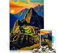 Rompecabezas para Adultos 1000 Piezas Atardecer en Machu Picchu Juego desafiante y Juego Familiar Regalo de cumpleaños 75x50cm