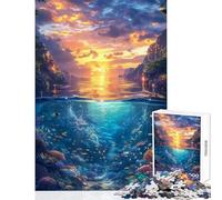 Rompecabezas para Adultos 1000 Piezas Atardecer Submarino Surrealista Decoración del hogar Juguetes Regalos Ideas Juego práctico Colección de Artistas Bellas Artes tamaño 38x26cm