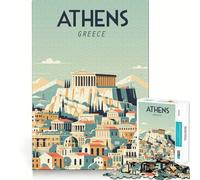 Rompecabezas para Adultos,1000 Piezas,Atenas,Grecia,articulaciones Suaves,Divertido Juego cognitivo,Juguete para Juegos Casuales,Regalo de cumpleaños para la Mente (38x26cm)