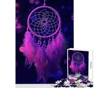 Rompecabezas para Adultos 1000 Piezas Atrapasueños Morado Decoración del hogar Juguetes Gran Regalo Juego Familiar Mejorar el Amor Entre Parejas Tamaño 50x75cm