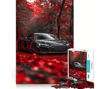 Rompecabezas para Adultos,1000 Piezas,Audi R Negro,Bosque,decoración,Juego Divertido para Pensar,Tiempo de Juego Acogedor,Regalo de cumpleaños para Aficionados (38x52cm)