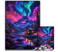 Rompecabezas para Adultos, 1000 Piezas, Aurora Mountains, Juegos de Rompecabezas, Juguetes de Regalo, fomenta el Amor Entre Parejas para Mayores de 14 años, 50x75cm