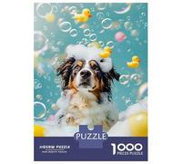Rompecabezas para Adultos 1000 Piezas Australian Shepherd Dog Rompecabezas para Adultos Juegos Relajantes Regalos para Mujeres Juegos Desafiantes Regalos 52x38cm/1000pcs