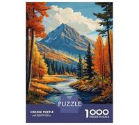 Rompecabezas para Adultos 1000 Piezas Autumn Mountain River Rompecabezas Juguete Decoración De Pared Vacaciones En Casa Matar El Tiempo Juego Desafiante Regalos 52x38cm/1000pcs