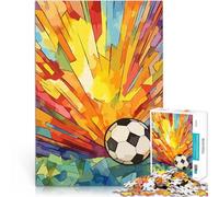 Rompecabezas para Adultos 1000 Piezas Balón de fútbol de Vidrio de Colores Vibrantes Juego Educativo Familiar Ideas de Regalos 38x26cm