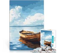 Rompecabezas para Adultos 1000 Piezas Barco de Madera en Aguas tranquilas Juguetes de Bricolaje Juego Educativo para cumpleaños y Navidad. 52x38cm