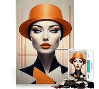 Rompecabezas para Adultos,1000 Piezas,Bauhaus Beauty in Orange Clean Fit Decor Thinking Fun Game Cozy Play Cual Time Play Birthday Hobby Gift (50x75cm)
