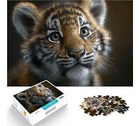 Rompecabezas para Adultos 1000 Piezas Bebé Tigre Ayuda al Cerebro a ejercitar Juguetes adictivos para Cultivar la Paciencia. Apto para Parejas 75x50cm