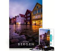 Rompecabezas para Adultos,1000 Piezas,Bergen City Clean Fit Decor,Juego Divertido para Pensar,Tiempo de Juego Acogedor,Regalo de cumpleaños para Aficionados (38x26cm)