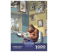 Rompecabezas para Adultos 1000 Piezas Bigfoot on Toilet Rompecabezas para Adultos Juego Práctico Decoración Actividades Divertidas En Casa 52x38cm/1000pcs