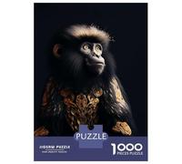 Rompecabezas para Adultos 1000 Piezas Black and Gold Monkey Rompecabezas para Adultos Juego Familiar Análisis Y Lógica Actividades Divertidas En Casa, 38x26cm/1000pcs