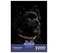 Rompecabezas para Adultos 1000 Piezas Black & Gold Pomeranian Rompecabezas para Adultos Juego Familiar Análisis Y Lógica Actividades Divertidas En Casa, 52x38cm/1000pcs