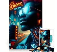 Rompecabezas para Adultos 1000 Piezas Black Man Singer New York Tight Cut Fun,Juguete de construcción para concentrarse,Tiempo de Ocio,Juego artístico de cumpleaños 50x75cm