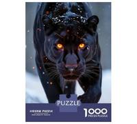 Rompecabezas para Adultos, 1000 Piezas Black Panther with Fiery Eyes Rompecabezas para Adolescentes, Juguete, Decoración De Pared, Regalos para Amigos Y Familiares 70x50cm/1000pcs