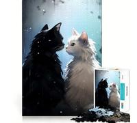 Rompecabezas para Adultos,1000 Piezas,Blanco y Negro,Amor,Arte de Corte preciso,Juego Creativo,Juguete,Tiempo de Juego Relajante,Escena navideña,Arte (50x75cm)