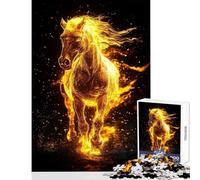 Rompecabezas para Adultos 1000 Piezas Blazing Horse Spirit Decoración del hogar Juguetes Regalo de cumpleaños Juego práctico Interacción Entre Padres e Hijos tamaño 38x52cm