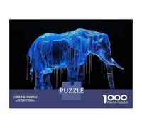 Rompecabezas para Adultos 1000 Piezas Blue Elephant Rompecabezas para Adolescentes Juguete Decoración De Pared Alivio del Estrés Cumpleaños 70x50cm/1000pcs