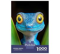 Rompecabezas para Adultos 1000 Piezas Blue Lizard with Yellow Eyes Rompecabezas para Adultos Juegos Relajantes Que Mejoran La Memoria Regalos Y Cumpleaños Únicos 70x50cm/1000pcs