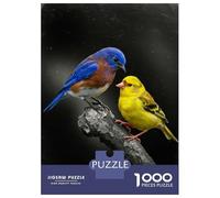 Rompecabezas para Adultos 1000 Piezas Bluebird and Yellow Bird on Branch Rompecabezas Juegos para Relajarse Vacaciones En Casa Matar El Tiempo Actividades Divertidas En Casa 70x50cm/1000pcs