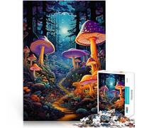 Rompecabezas para Adultos 1000 Piezas Bosque alucinante Lleno de Setas Corte de precisión Decoración artística del hogar 52x38cm
