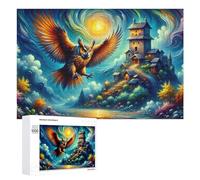 Rompecabezas para adultos, 1000 piezas, bosque encantado con búho y castillo, rompecabezas para adultos, juego de acertijo cerebral, decoración de pared, regalo de cumpleaños, regalos, 1000 piezas