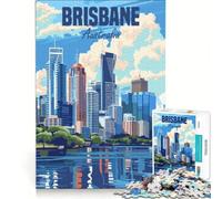 Rompecabezas para Adultos, 1000 Piezas, Brisbane, Australia Juegos relajantes, dificultad: difícil Incluye póster y Hoja de Preguntas a Juego 38x52cm