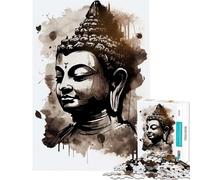 Rompecabezas para Adultos 1000 Piezas Buda Consciente Pintura a la Tinta Juguete de 1000 Piezas decoración de Pared desafío difícil Juego de desafío único (38x26cm)