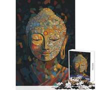 Rompecabezas para Adultos 1000 Piezas Buda cubismo Mosaico Arte Juguetes antiestrés Regalo de cumpleaños Juego Educativo Mejora el Amor en Pareja tamaño 38x52cm
