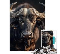 Rompecabezas para Adultos 1000 Piezas Búfalo Africano Diversión en casa Juego práctico de Montaje de Patrones para Mayores de 14 años 50x75cm