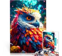 Rompecabezas para Adultos 1000 Piezas Búho de fantasía Alivia el estrés Vacaciones en casa Matar el Tiempo Buen Regalo 38x26cm