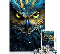 Rompecabezas para Adultos 1000 Piezas búho neón Juguetes para Hacer uno Mismo Regalo de cumpleaños Juegos Familiares con Piezas de Formas aleatorias Totalmente entrelazadas tamaño 38x52cm