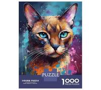 Rompecabezas para Adultos 1000 Piezas Burmese Cat Painting Rompecabezas Juegos Divertidos Vacaciones En Casa Matar El Tiempo Oferta como Regalos para Toda La Familia 70x50cm/1000pcs