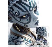 Rompecabezas para Adultos 1000 Piezas Busto Femenino ciberpunk Juguete para decoración de Pared Regalo de Amigo Secreto para Juego Educativo Ayuda a ejercitar el Cerebro tamaño 38x26cm