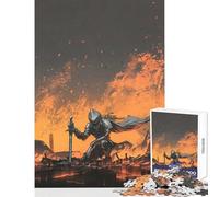 Rompecabezas para Adultos 1000 Piezas Caballero en ruinas Juguete Educativo Regalo de cumpleaños Juegos Divertidos fomenta el Amor Entre Parejas tamaño 38x26cm