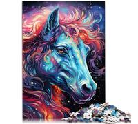Rompecabezas para adultos, 1000 piezas, caballos de colores, imposible, 19.7 x 29.5 pulgadas, regalos secretos de Papá Noel para adolescentes de 14 años en adelante