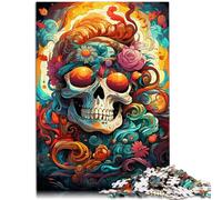 Rompecabezas para adultos, 1000 piezas, calaveras, juegos relajantes, 10.3 x 14.9 pulgadas, lista de deseos de Navidad con Papá Noel para adolescentes de 14 años en adelante