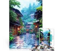 Rompecabezas para Adultos 1000 Piezas Calle Japonesa lluviosa Juegos educativos Decoración del hogar Regalo de cumpleaños 38x26cm