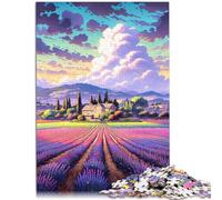 Rompecabezas para adultos 1000 piezas Campos de Lavanda en Provenza, Francia Juguetes educativos Juegos familiares 14.96" x 20.47" Juego educativo para cumpleaños, Navidad