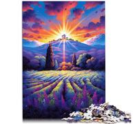 Rompecabezas para Adultos 1000 Piezas Campos de Lavanda Provenza Francia Juego Estimulante Excelente 14.96 Pulgadas x 20.47 Pulgadas para Adolescentes 14+