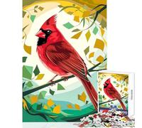 Rompecabezas para Adultos 1000 Piezas Cardenal estilizado en un Bosque Colorido Juguete Educativo Gran Regalo para Juegos Juego Educativo Entrena tu Cerebro y Tus Manos tamaño 50x75cm