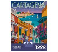 Rompecabezas para Adultos 1000 Piezas Cartagena Vintage Travel Rompecabezas para Adolescentes Juegos Relajantes Análisis Y Lógica Cumpleaños Y Navidad 70x50cm/1000pcs