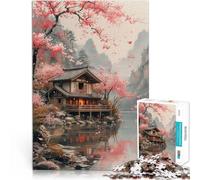 Rompecabezas para Adultos 1000 Piezas Casa Japonesa de la Naturaleza Juego de Preguntas Cada Pieza es única: un desafiante y Divertido Juego Familiar 75x50cm