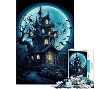 Rompecabezas para Adultos 1000 Piezas Casa tenebrosa Halloween Juegos relajantes Desafío de Inteligencia Cerebral Juguetes adictivos Gran Regalo Actividades Familiares (Tamaño 38x26cm)