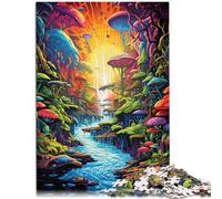 Rompecabezas para adultos 1000 piezas Cascada de Amazonas Juego intelectual con cartel y ficha de preguntas y respuestas surtidas 14.96" x 20.47" para los 14 años