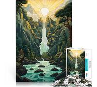 Rompecabezas para Adultos 1000 Piezas Cascada Surrealista Reducción del estrés Interesante Colección de Artistas, Bellas Artes 52x38cm