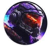 Rompecabezas para Adultos,1000 Piezas,Casco de Soldado en el Espacio,Rompecabezas Redondos de 1000 Piezas para Adultos,desafiante Rompecabezas,Actividad Familiar,decoración del hogar,Regalo navideño,