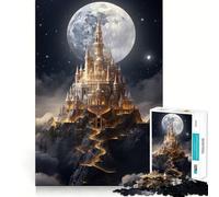 Rompecabezas para Adultos 1000 Piezas Castillo en una Colina Juego de Ajuste Acertijo Regalo de ingenio Tiempo de diversión Tranquilo Regalo de Arte navideño (38x52cm)