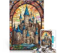 Rompecabezas para Adultos 1000 Piezas Castillos de vidrieras Juguetes de Entretenimiento Familiar Juego de desafío único 38x26cm